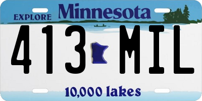 MN license plate 413MIL