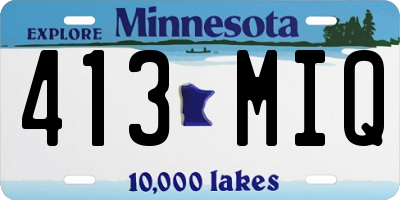 MN license plate 413MIQ