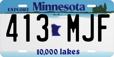 MN license plate 413MJF