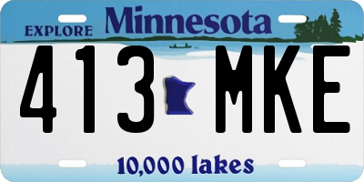 MN license plate 413MKE