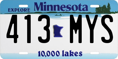 MN license plate 413MYS