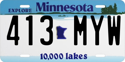 MN license plate 413MYW