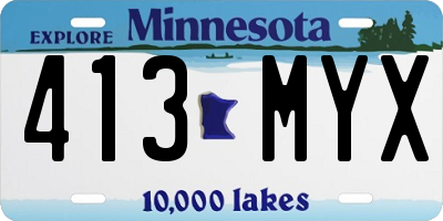 MN license plate 413MYX