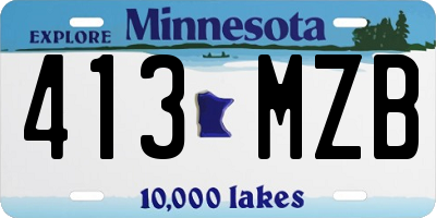 MN license plate 413MZB