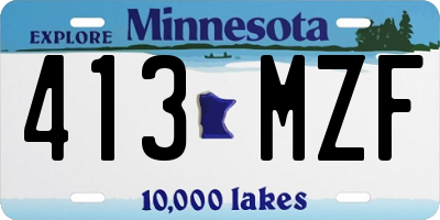 MN license plate 413MZF