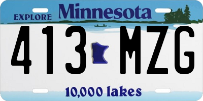 MN license plate 413MZG