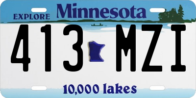 MN license plate 413MZI
