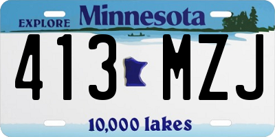 MN license plate 413MZJ