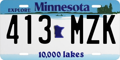 MN license plate 413MZK