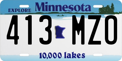 MN license plate 413MZO