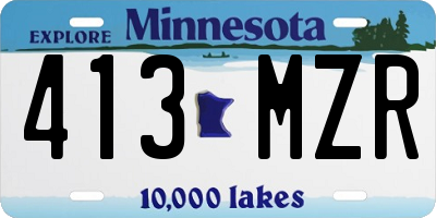 MN license plate 413MZR
