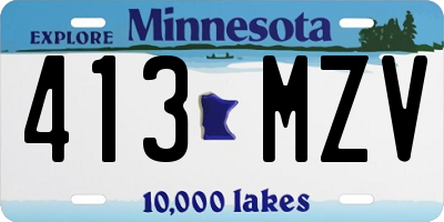 MN license plate 413MZV