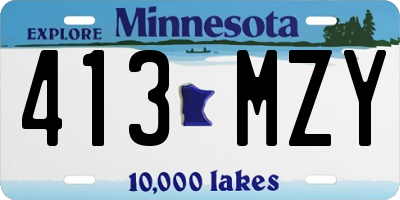 MN license plate 413MZY