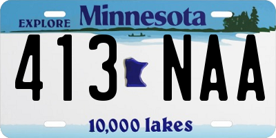 MN license plate 413NAA