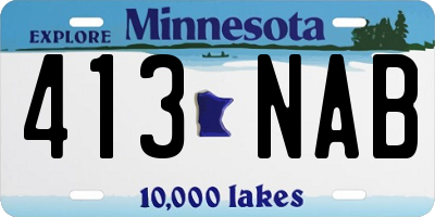 MN license plate 413NAB