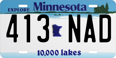 MN license plate 413NAD