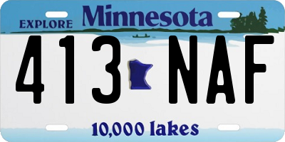 MN license plate 413NAF