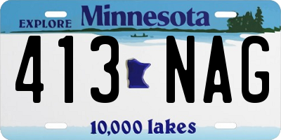 MN license plate 413NAG