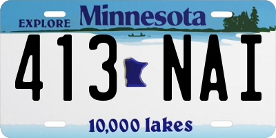 MN license plate 413NAI