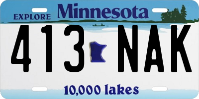 MN license plate 413NAK