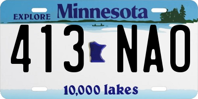 MN license plate 413NAO