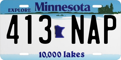 MN license plate 413NAP
