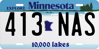 MN license plate 413NAS
