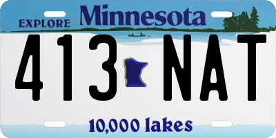 MN license plate 413NAT