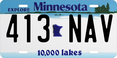 MN license plate 413NAV