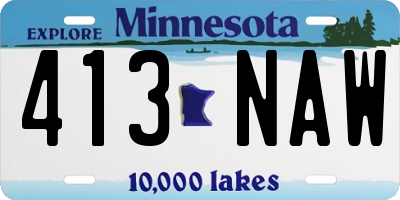 MN license plate 413NAW