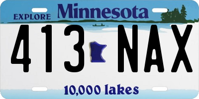 MN license plate 413NAX