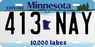 MN license plate 413NAY
