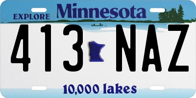 MN license plate 413NAZ