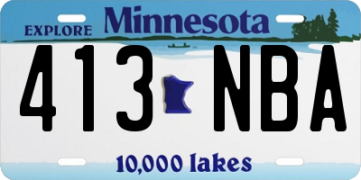 MN license plate 413NBA