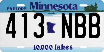 MN license plate 413NBB