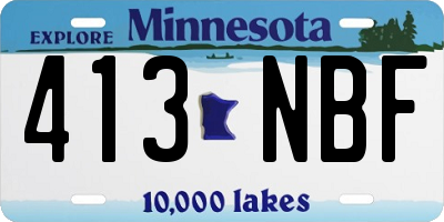 MN license plate 413NBF