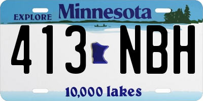 MN license plate 413NBH