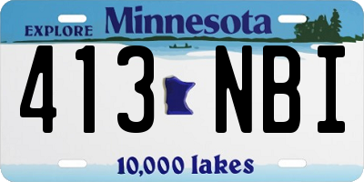 MN license plate 413NBI