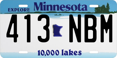 MN license plate 413NBM