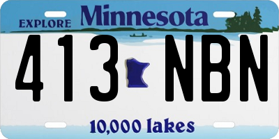 MN license plate 413NBN