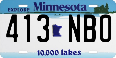 MN license plate 413NBO