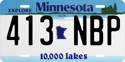 MN license plate 413NBP