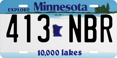 MN license plate 413NBR