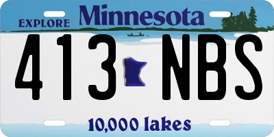 MN license plate 413NBS