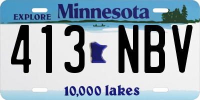 MN license plate 413NBV