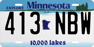 MN license plate 413NBW