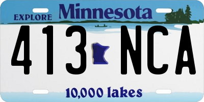 MN license plate 413NCA