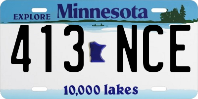 MN license plate 413NCE
