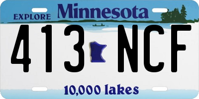 MN license plate 413NCF