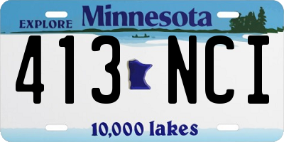 MN license plate 413NCI